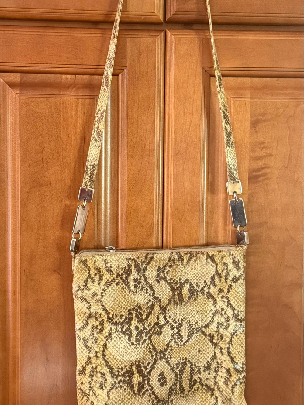 Vintage Paloma Picasso Snakeskin Print Crossbody Bag